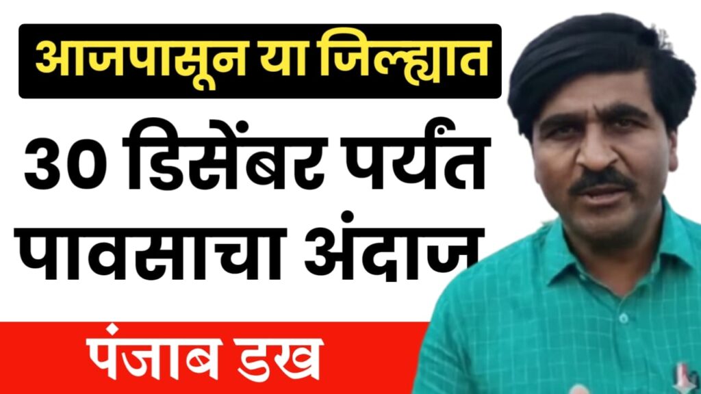 हवामान तज्ज्ञ पंजाब डख यांचा नवा अंदाज राज्यात पावसाचे सावट नाही, पण थंडीचा कडाका कायम?